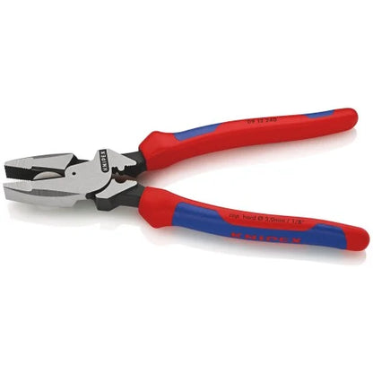 Knipex 09 12 240 9 1/2" High Leverage Lineman's Pliers New England with Fish Tape Puller & Crimper